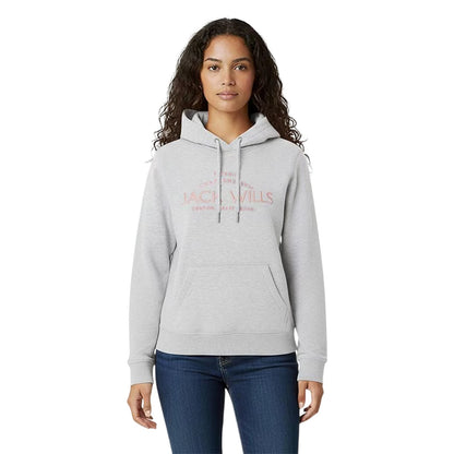 Grey Marl - Side - Jack Wills Womens-Ladies Graphic Logo Hoodie