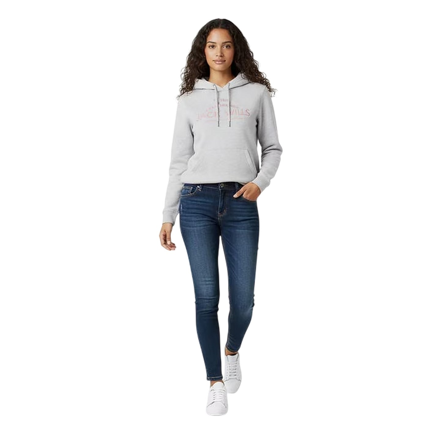 Grey Marl - Lifestyle - Jack Wills Womens-Ladies Graphic Logo Hoodie