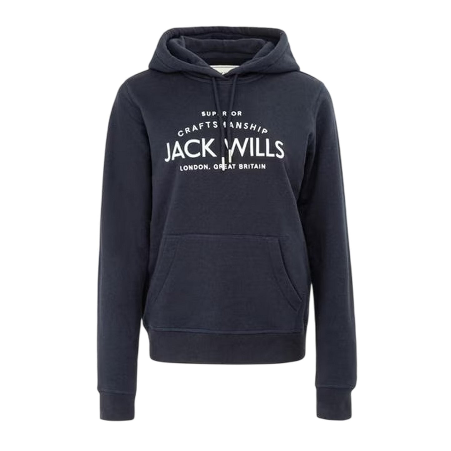Navy - Front - Jack Wills Womens-Ladies Graphic Logo Hoodie