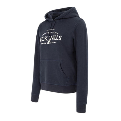 Navy - Side - Jack Wills Womens-Ladies Graphic Logo Hoodie