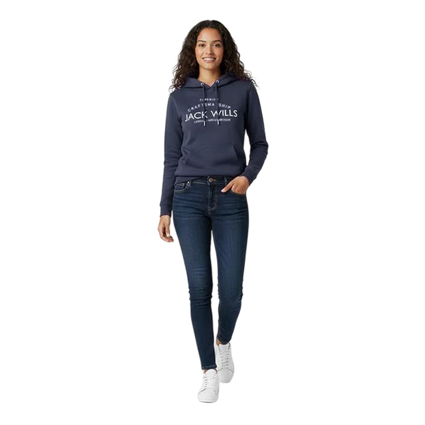 Navy - Lifestyle - Jack Wills Womens-Ladies Graphic Logo Hoodie