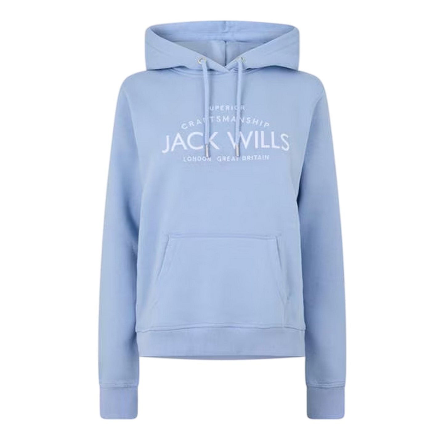 Soft Blue - Front - Jack Wills Womens-Ladies Graphic Logo Hoodie