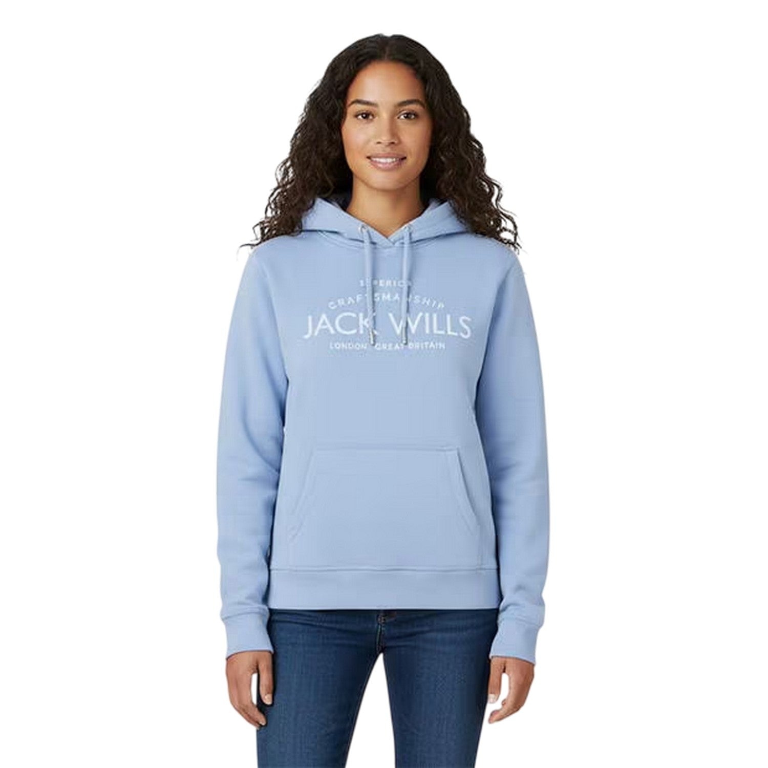 Soft Blue - Side - Jack Wills Womens-Ladies Graphic Logo Hoodie