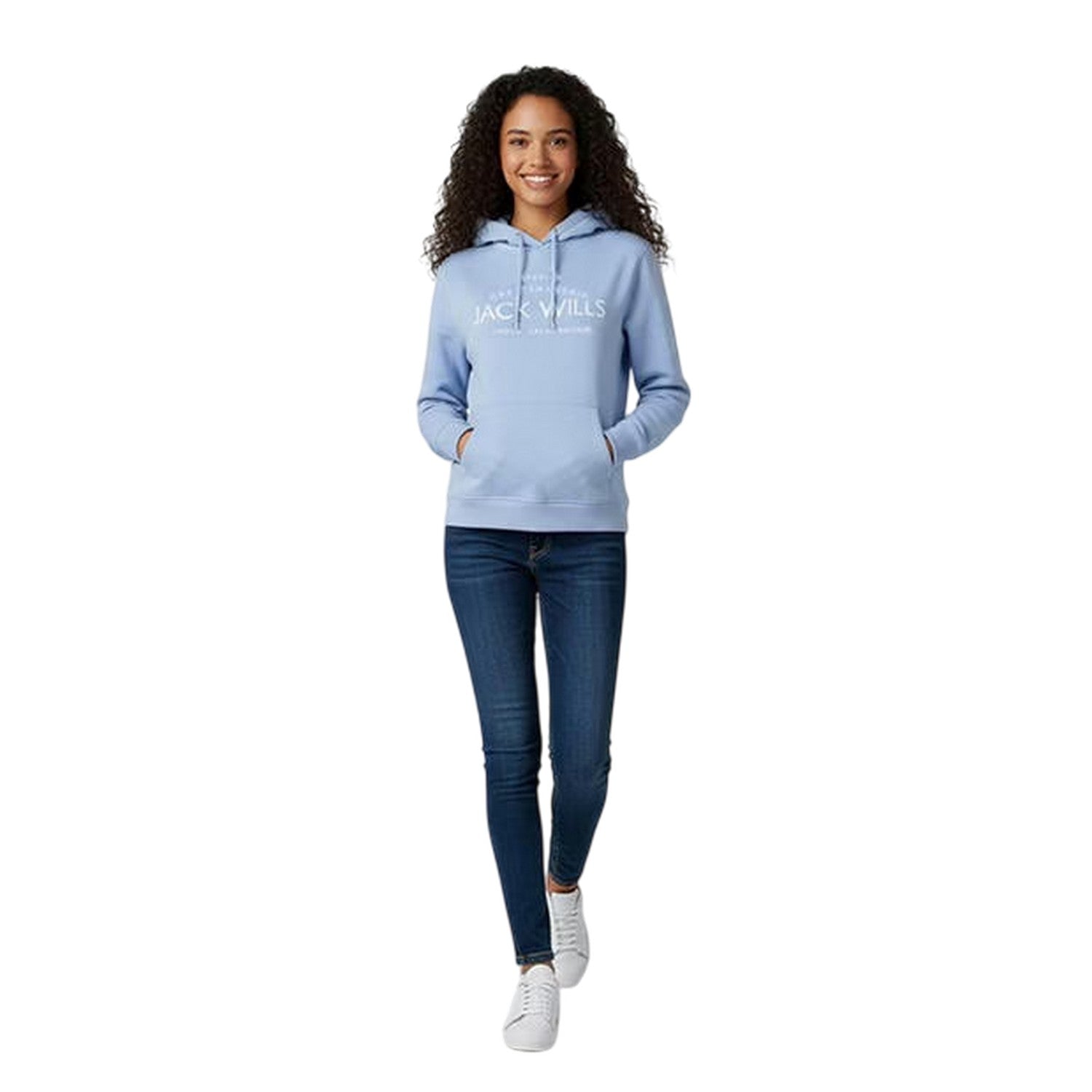 Soft Blue - Lifestyle - Jack Wills Womens-Ladies Graphic Logo Hoodie