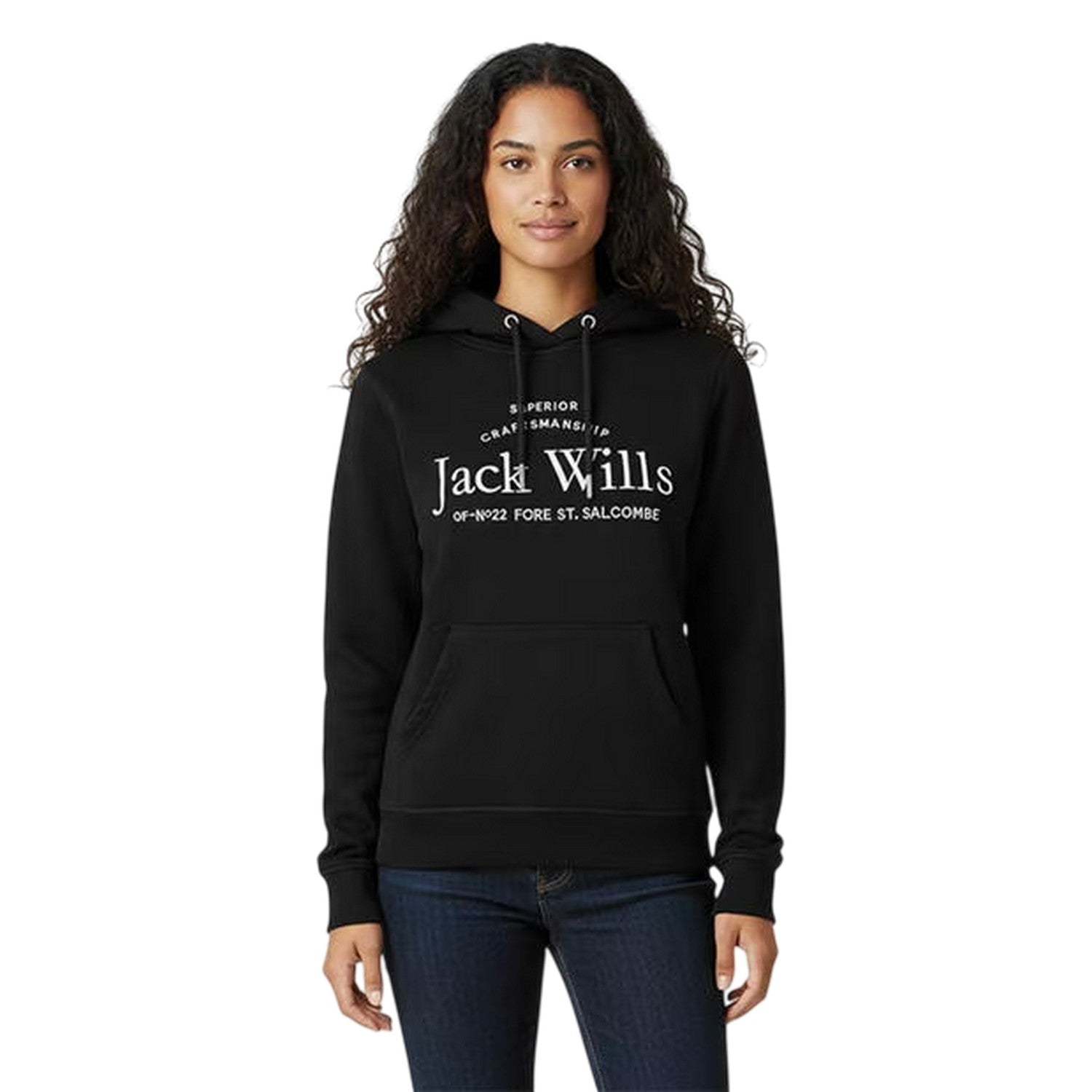 Black - Side - Jack Wills Womens-Ladies Graphic Logo Hoodie