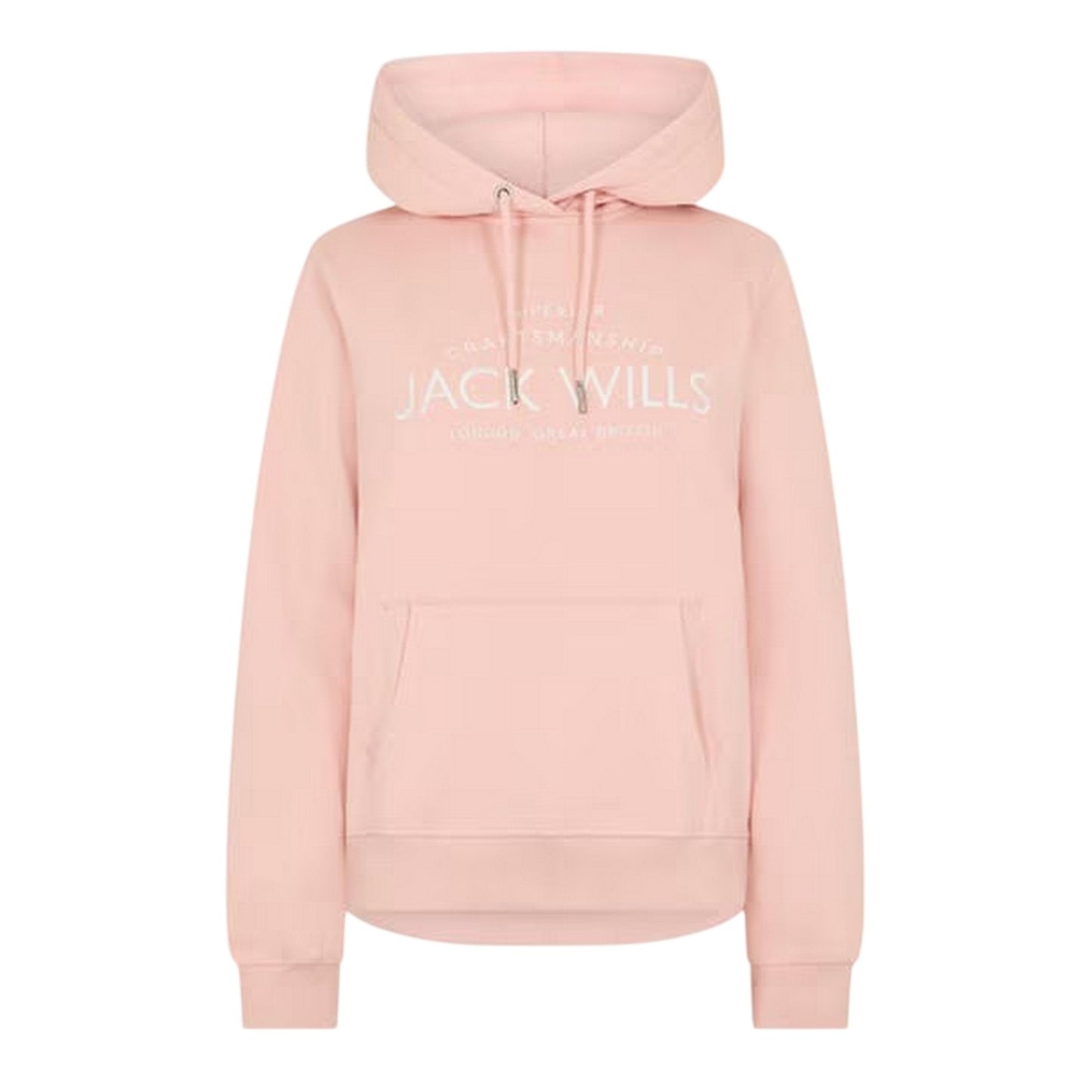 Soft Pink - Front - Jack Wills Womens-Ladies Graphic Logo Hoodie