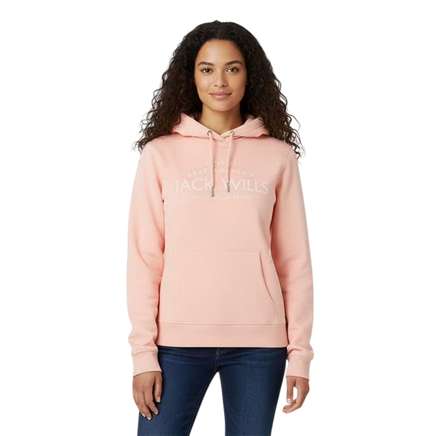 Soft Pink - Side - Jack Wills Womens-Ladies Graphic Logo Hoodie
