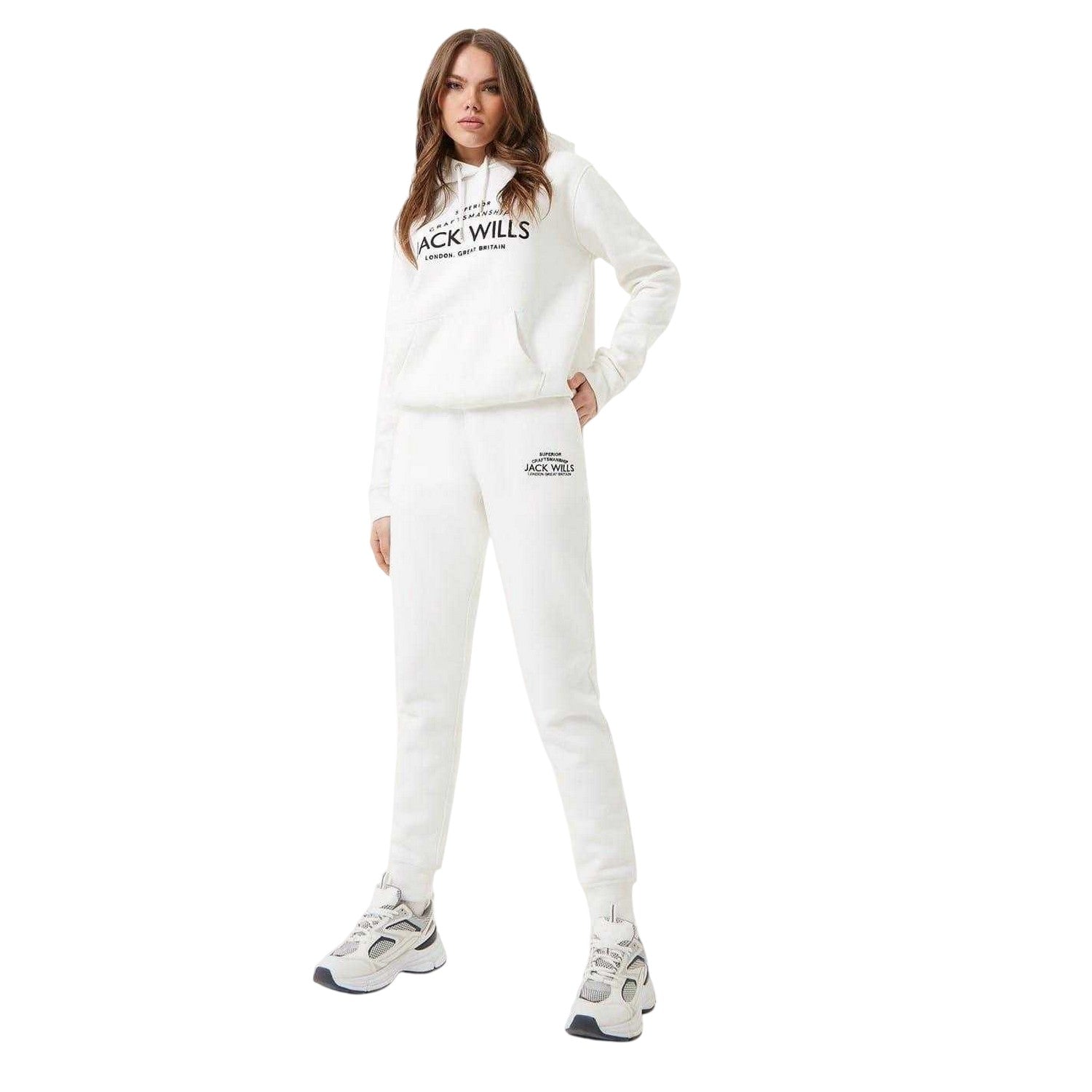 Vintage White - Lifestyle - Jack Wills Womens-Ladies Graphic Logo Hoodie