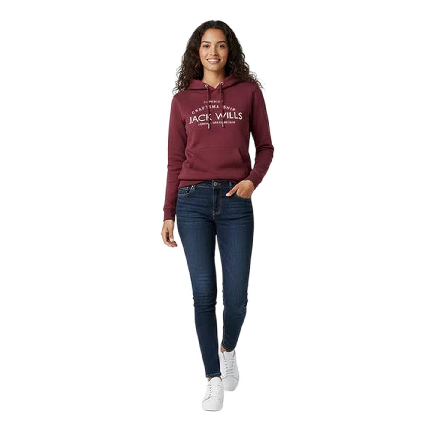 Burgundy - Lifestyle - Jack Wills Womens-Ladies Graphic Logo Hoodie