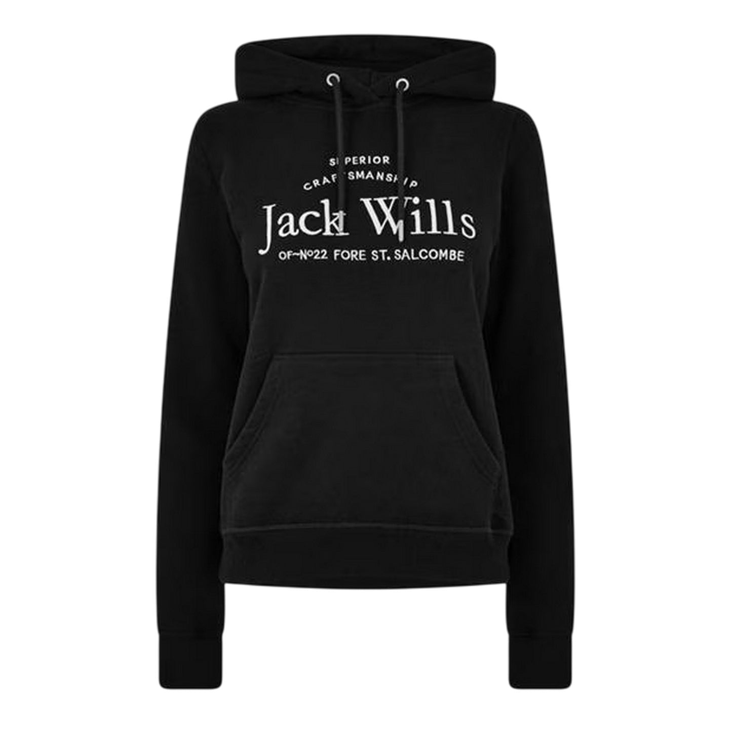 Black - Front - Jack Wills Womens-Ladies Graphic Logo Hoodie