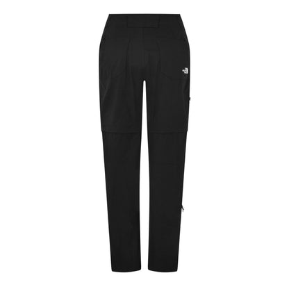 Black - Back - The North Face Mens Exploration Convertible Hiking Cargo Trousers
