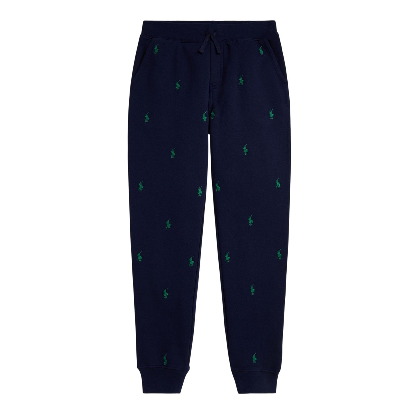 Navy - Front - Ralph Lauren Childrens-Kids Ribbed Cuff Joggers