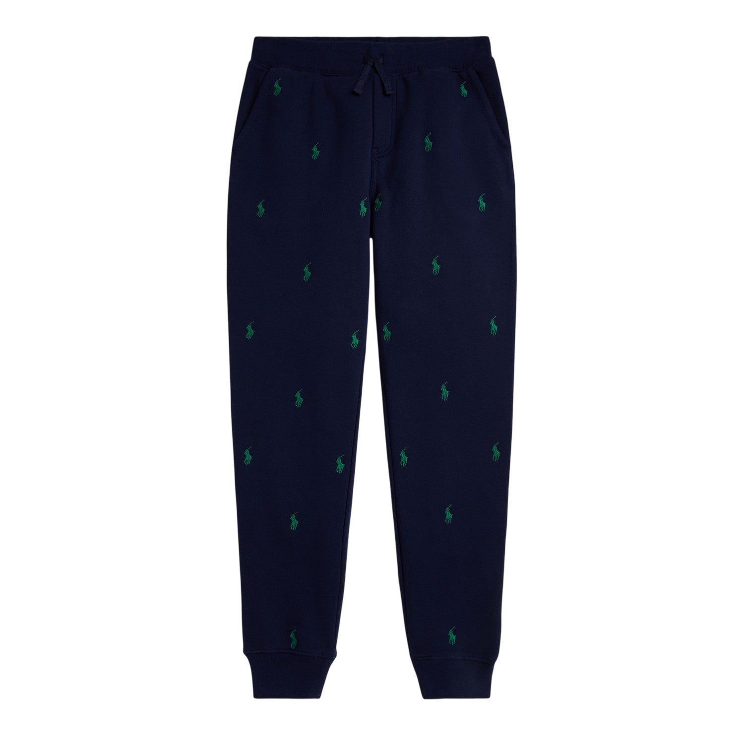Navy - Front - Ralph Lauren Childrens-Kids Ribbed Cuff Joggers