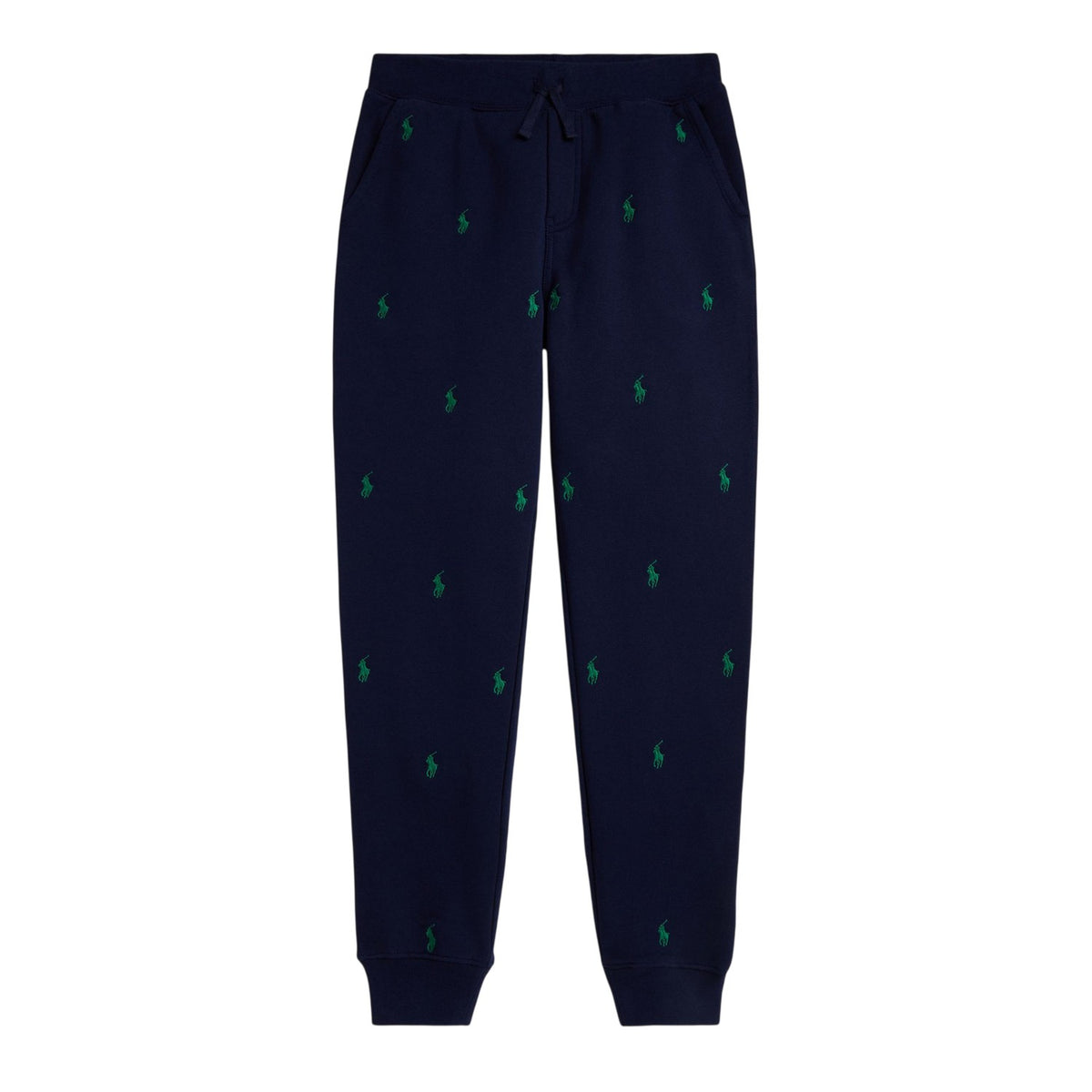 Navy - Front - Ralph Lauren Childrens-Kids Ribbed Cuff Joggers