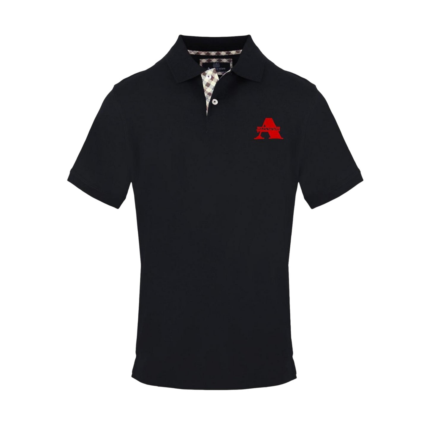 Black - Front - Aquascutum Mens Chest Logo Polo Shirt