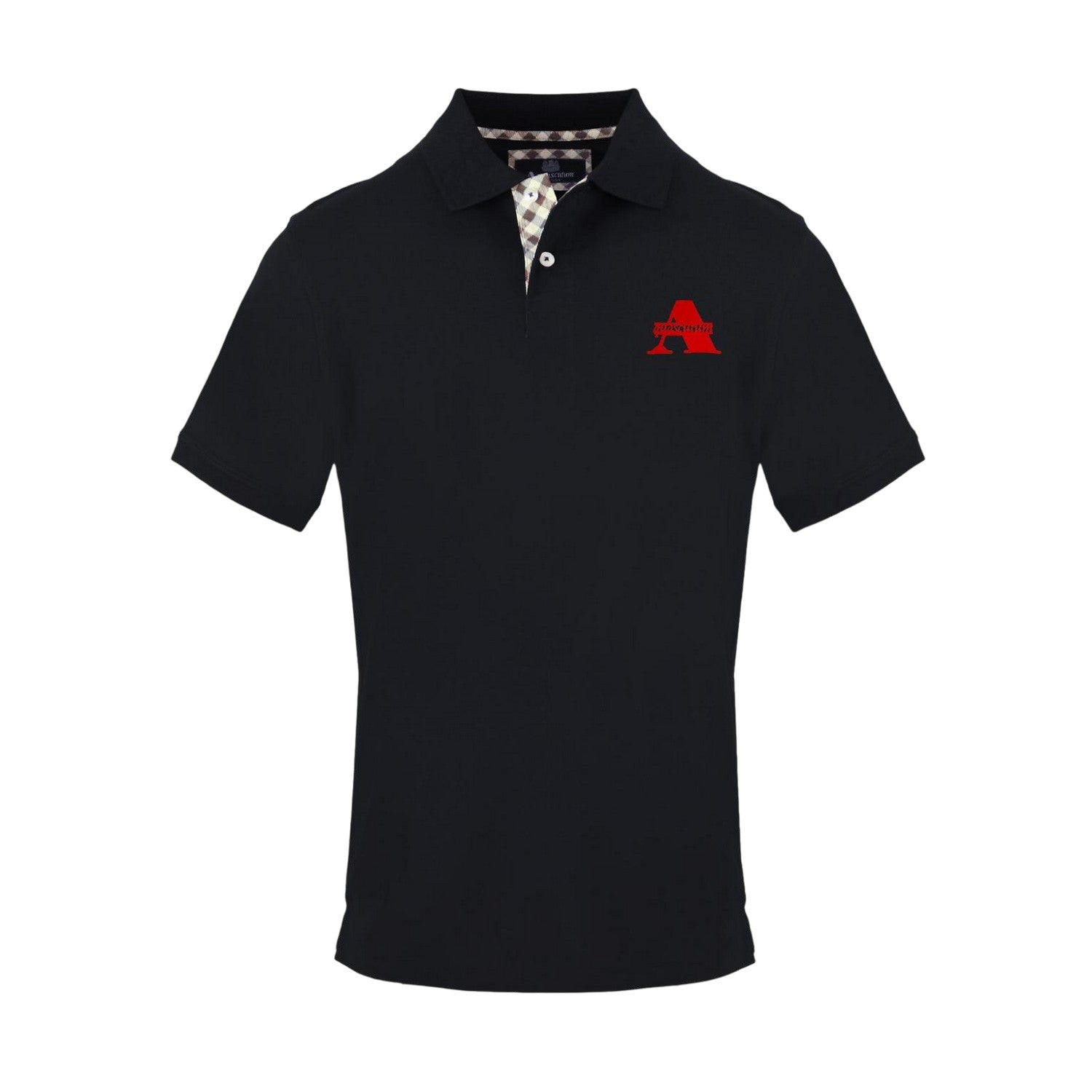 Black - Front - Aquascutum Mens Chest Logo Polo Shirt