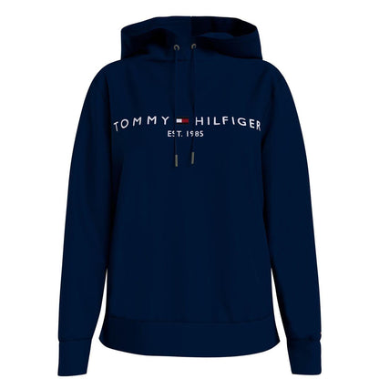 Sky Blue - Front - Tommy Hilfiger Womens-Ladies Essential Embroidered Logo Hoodie