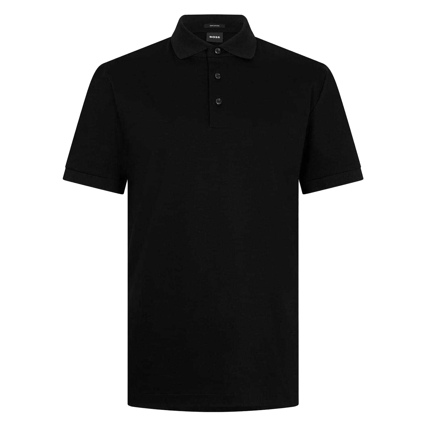 Black - Front - Boss Mens Plain Polo Shirt
