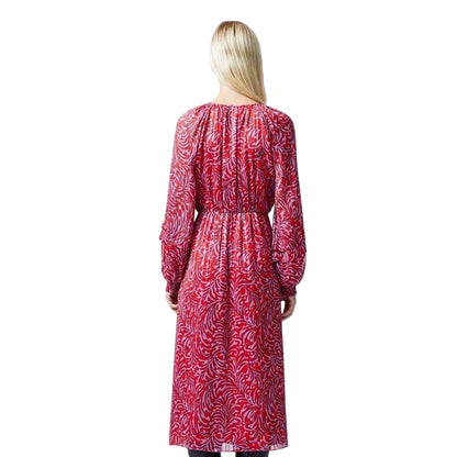 Scarlet Red - Back - French Connection Womens-Ladies V Neck Midi Dress