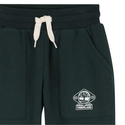 Dark Green - Side - Timberland Childrens-Kids Logo Regular Joggers