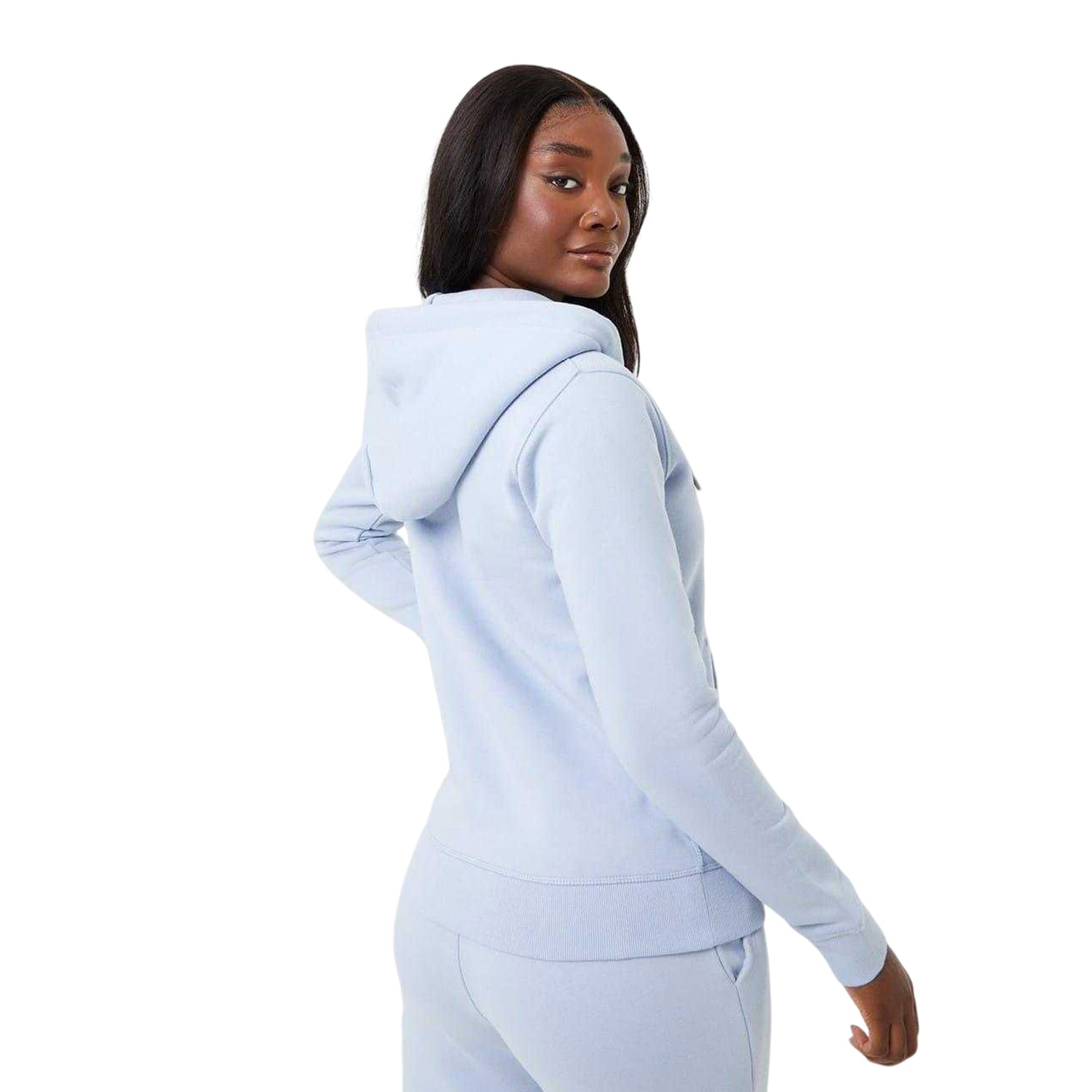 Soft Blue - Back - Jack Wills Womens-Ladies Hunston Logo Full Zip Hoodie