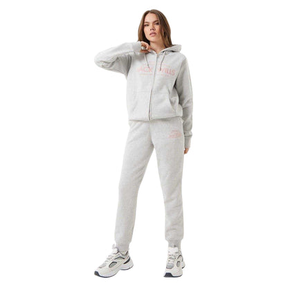 Grey Marl - Lifestyle - Jack Wills Womens-Ladies Hunston Logo Full Zip Hoodie