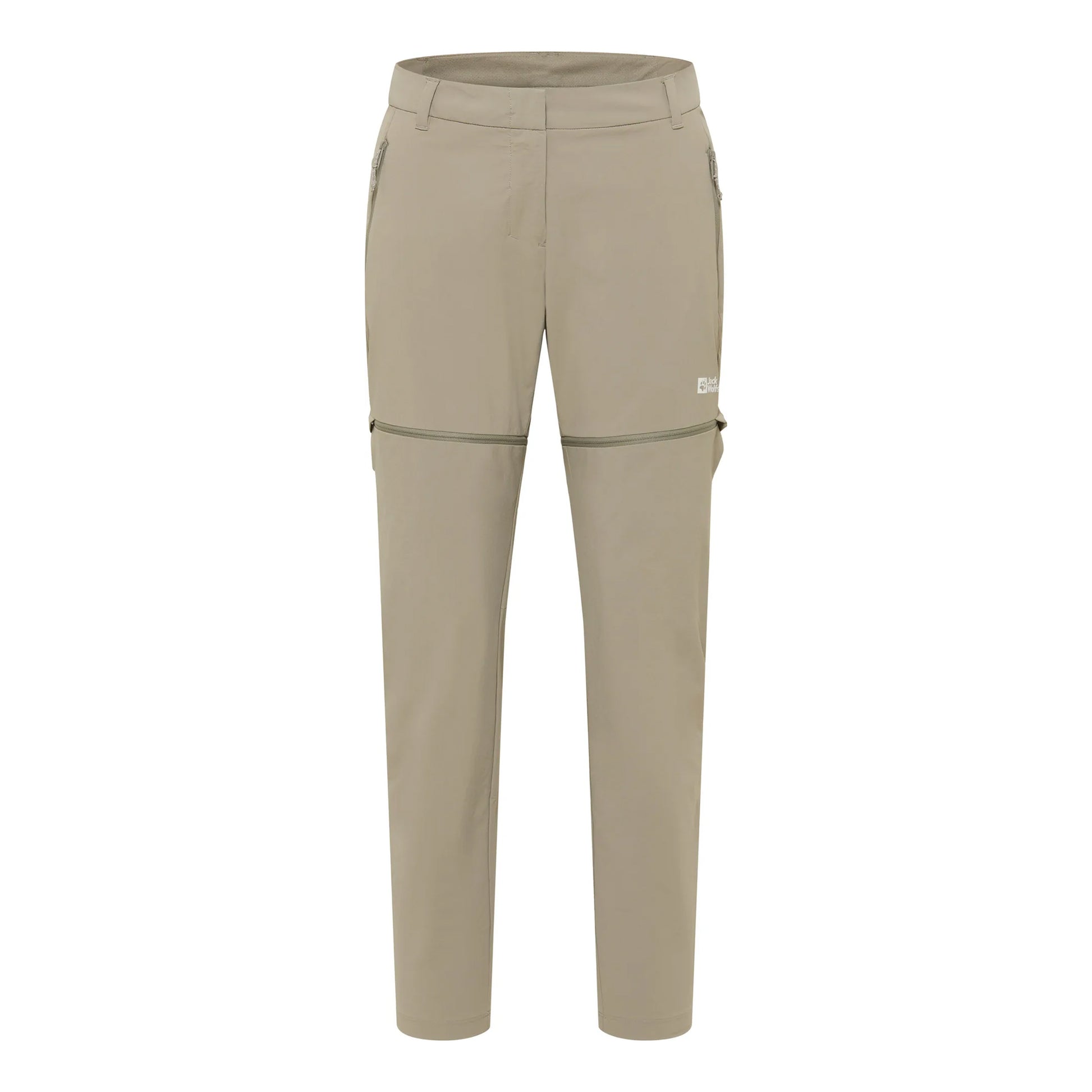Stone - Front - Jack Wolfskin Womens-Ladies Hikeout Zip-Off Hiking Trousers