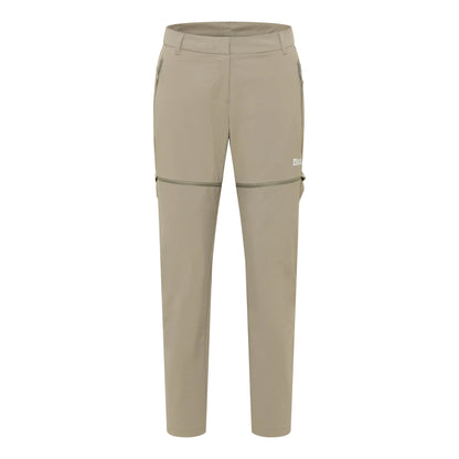 Stone - Front - Jack Wolfskin Womens-Ladies Hikeout Zip-Off Hiking Trousers