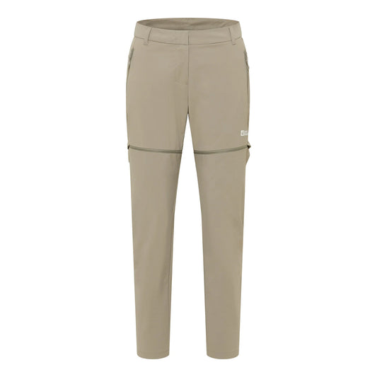 Stone - Front - Jack Wolfskin Womens-Ladies Hikeout Zip-Off Hiking Trousers