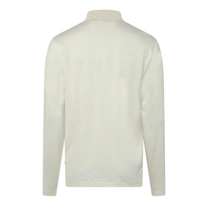 White - Back - Boss Mens Pado 110 Long-Sleeved Polo Shirt
