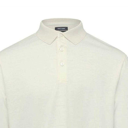 White - Side - Boss Mens Pado 110 Long-Sleeved Polo Shirt