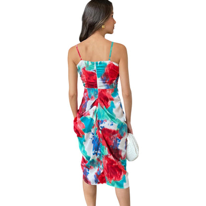 Multicoloured - Back - AX Paris Womens-Ladies Tie Dye Polyester Midi Dress