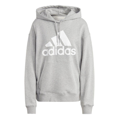 Grey Marl Marl - Front - Adidas Womens-Ladies Badge Of Sport Drawstring Hoodie