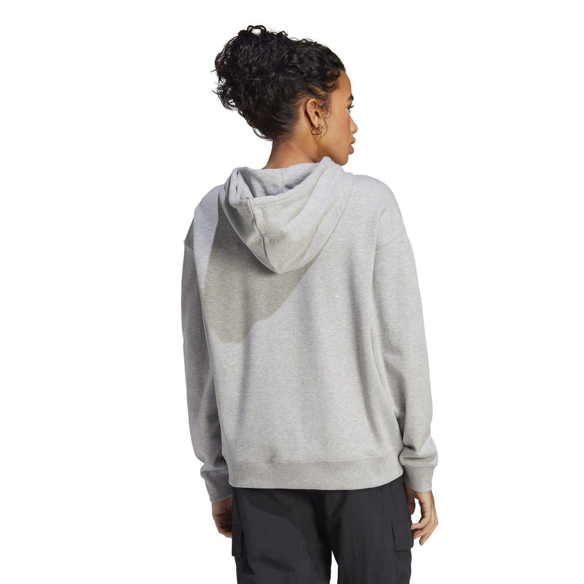 Grey Marl - Back - Adidas Womens-Ladies Badge Of Sport Drawstring Hoodie