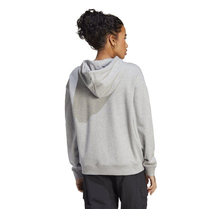Grey Marl - Back - Adidas Womens-Ladies Badge Of Sport Drawstring Hoodie