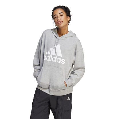 Grey Marl - Pack Shot - Adidas Womens-Ladies Badge Of Sport Drawstring Hoodie