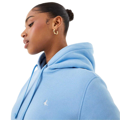 Blue - Side - Jack Wills Womens-Ladies Astbury Pheasant Logo Relaxed Fit Hoodie