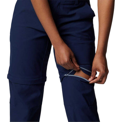 Navy - Close up - Columbia Womens-Ladies Leslie Convertible Cargo Trousers