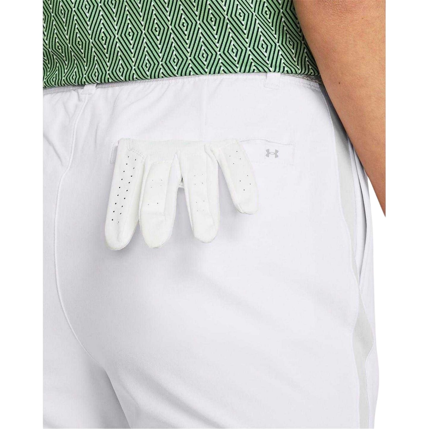 White - Side - Under Armour Womens-Ladies Logo Trousers
