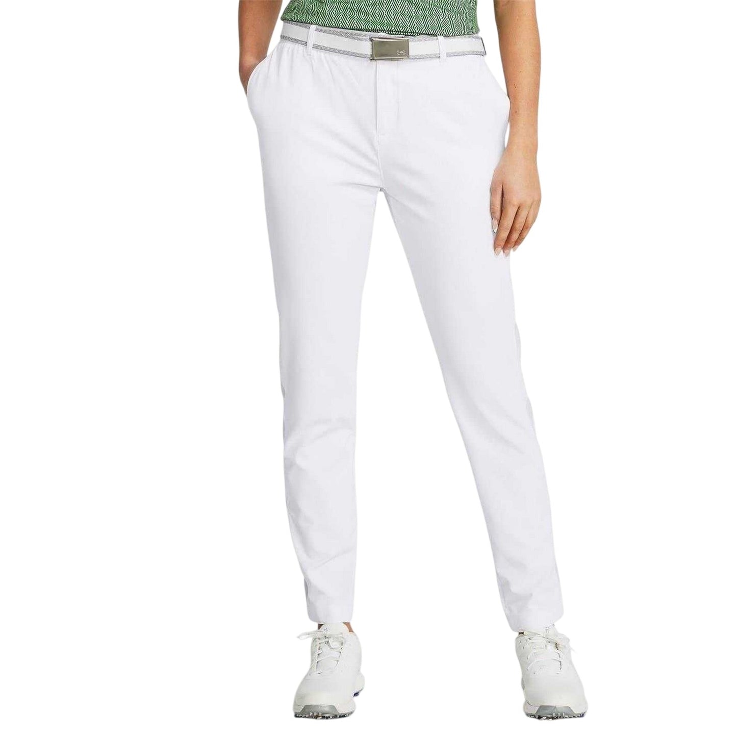 White - Lifestyle - Under Armour Womens-Ladies Logo Trousers