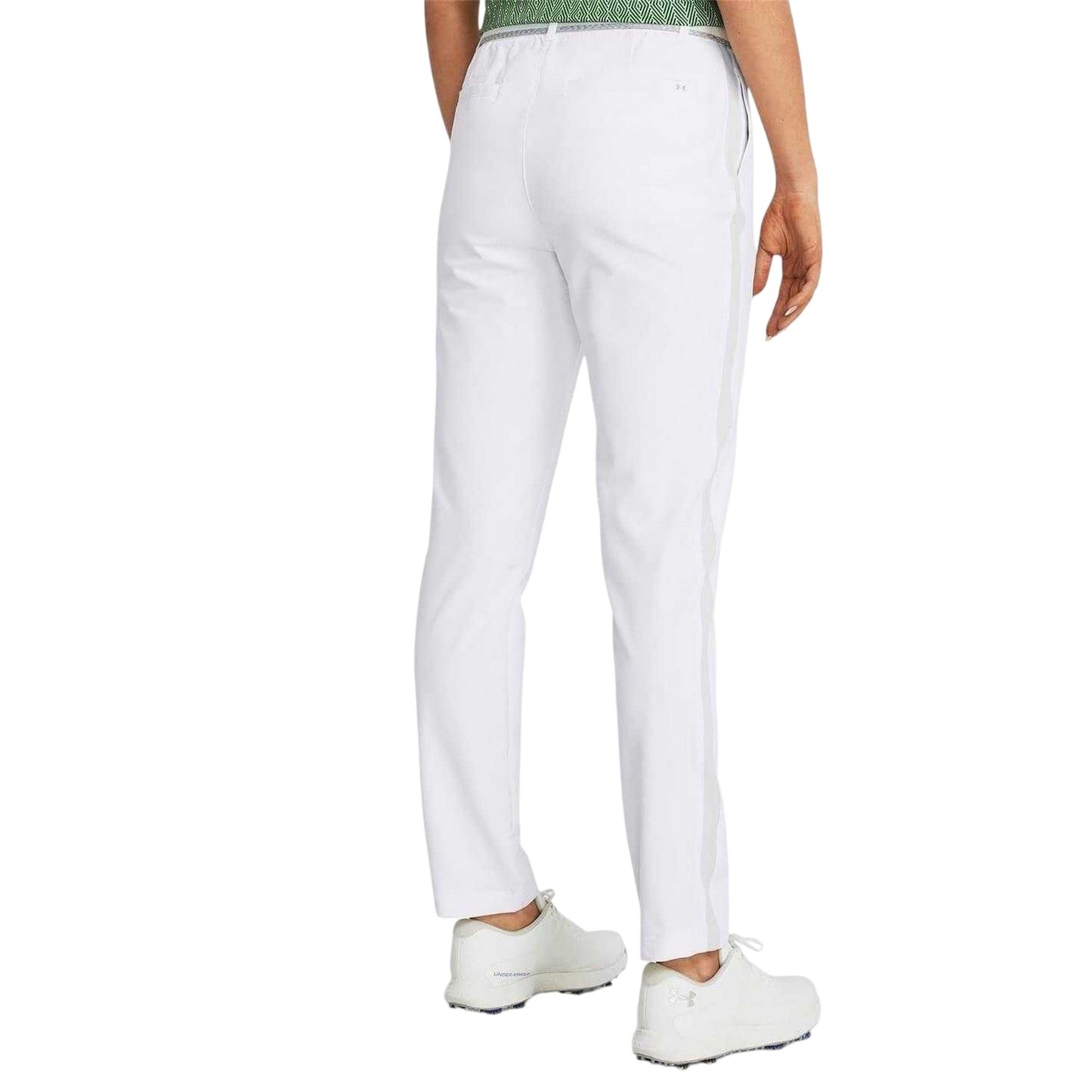White - Pack Shot - Under Armour Womens-Ladies Logo Trousers