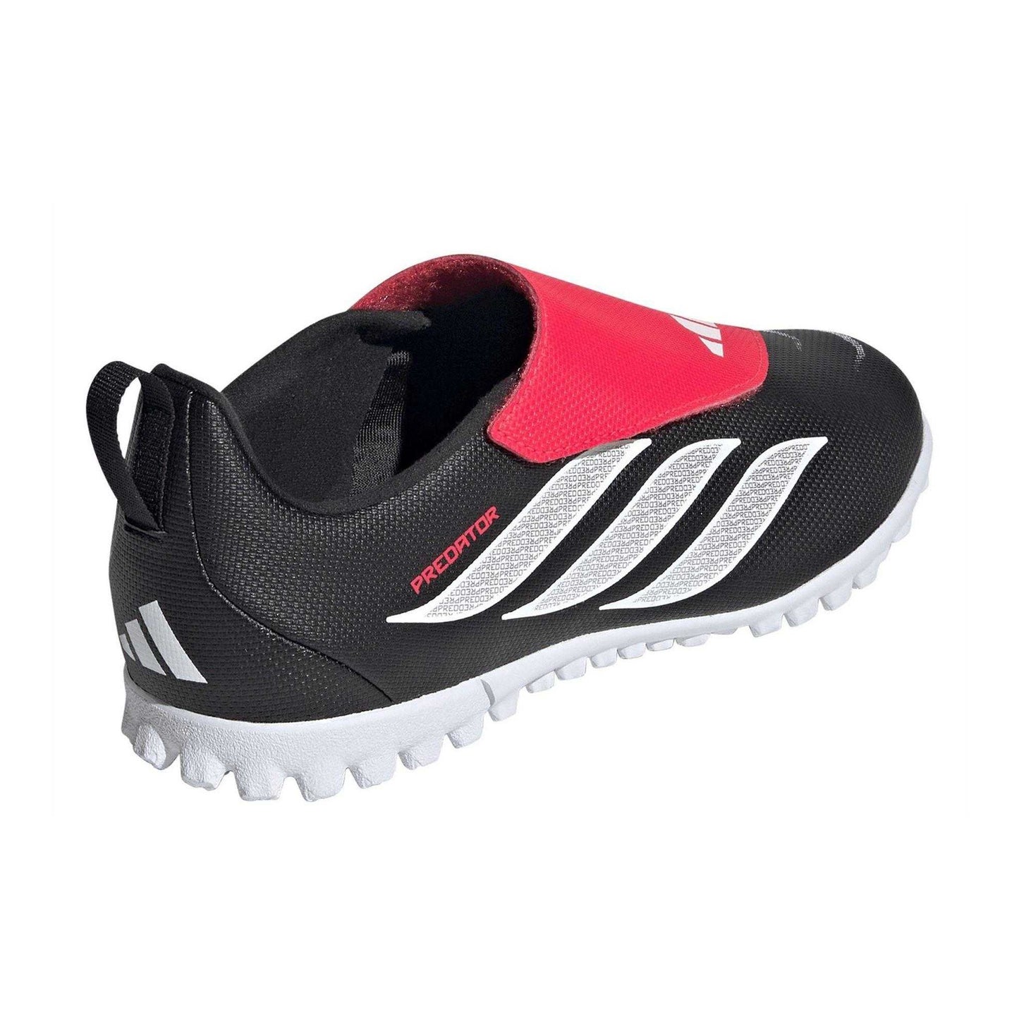 Black-Red - Back - Adidas Childrens-Kids Predator Club VEL Football Boots