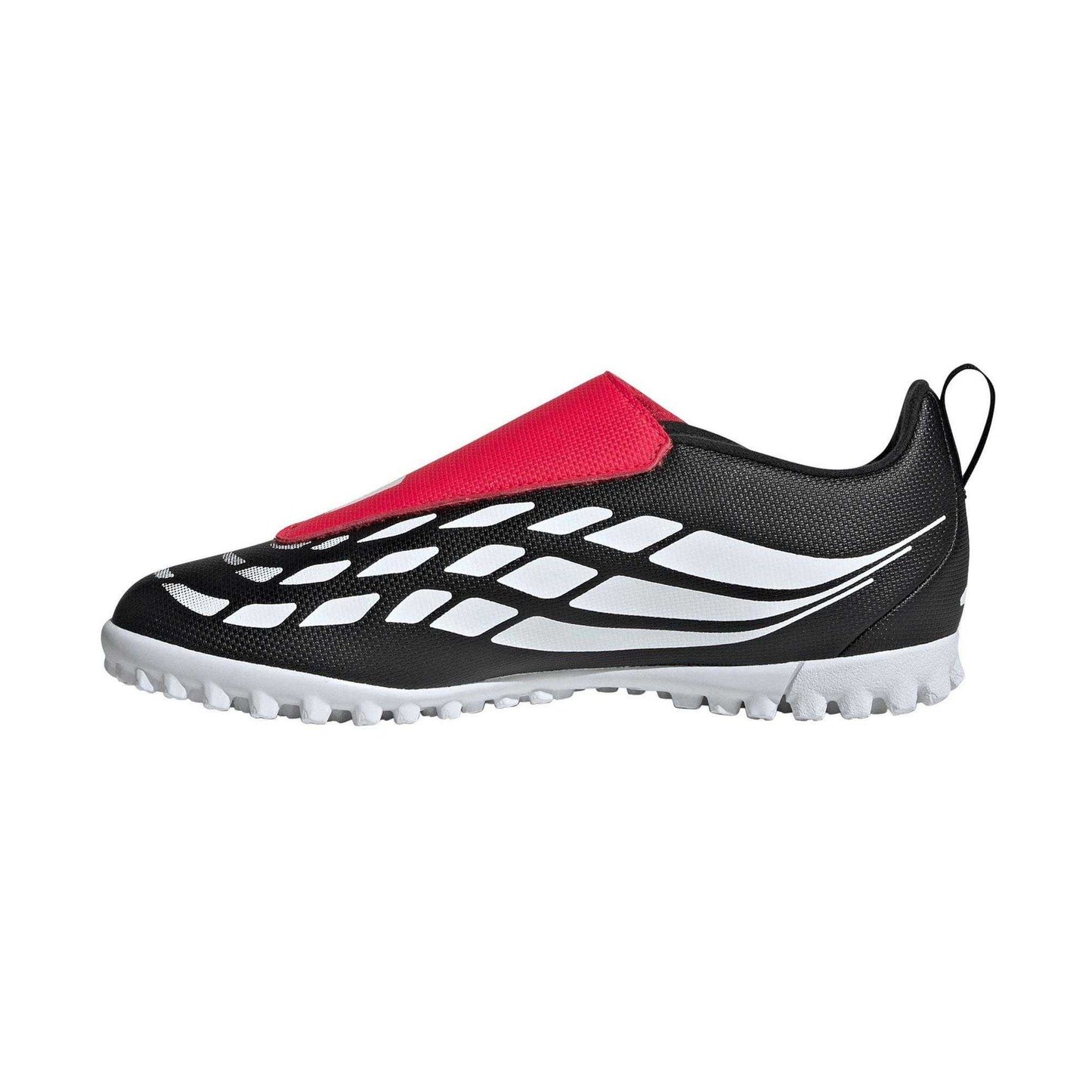 Black-Red - Side - Adidas Childrens-Kids Predator Club VEL Football Boots