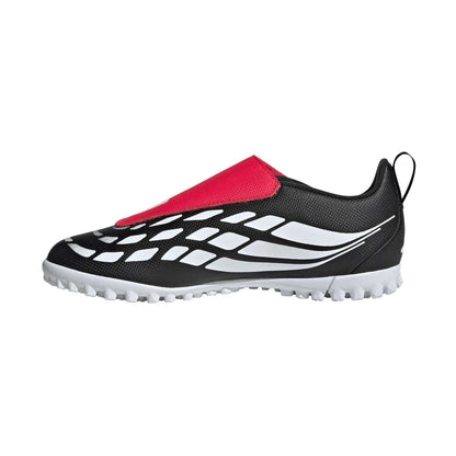 Black-Red - Side - Adidas Childrens-Kids Predator Club VEL Football Boots