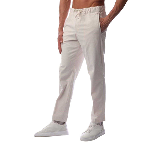 White Stripe - Front - Boss Mens Perin Corduroy Striped Straight Trousers