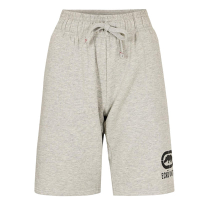 Grey - Front - Ecko Womens-Ladies Logo Elasticated Waist Sweat Shorts