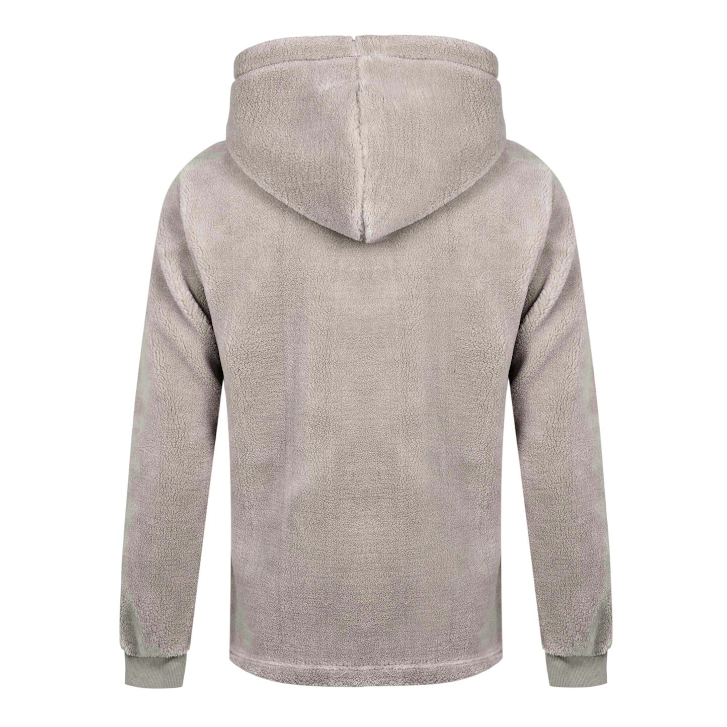 Grey - Back - MKI MIYUKI ZOKU Mens Logo Sherpa Quarter Zip Hoodie