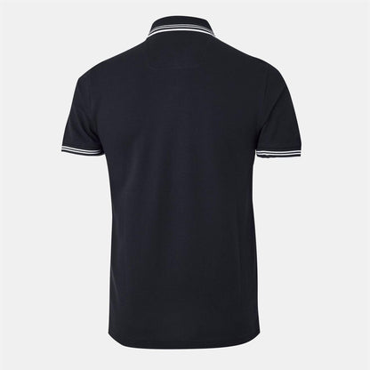 Dark Blue - Back - Boss Mens Paul Contrast Striped Polo Shirt