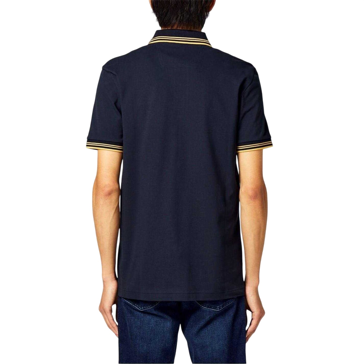 Navy-Gold - Lifestyle - Boss Mens Paul Contrast Striped Polo Shirt