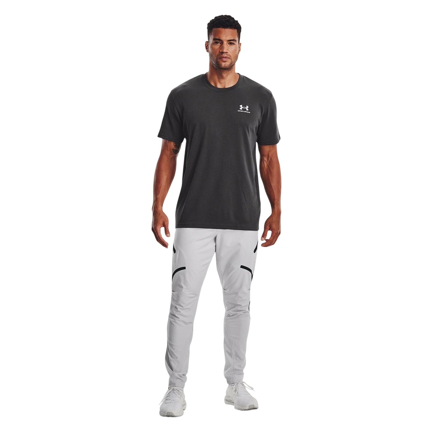 Grey - Pack Shot - Under Armour Mens Unstoppable Slim Combat Trousers